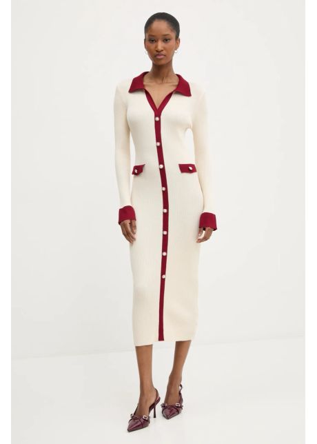 Answear lab rochie culoarea bej midi mulata