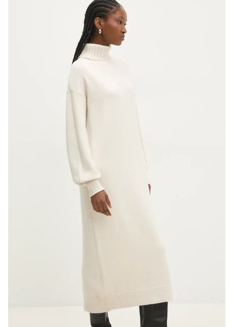 Answear lab rochie culoarea bej midi oversize