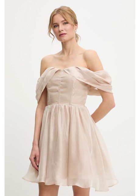 Answear Lab rochie culoarea bej, mini, evazată