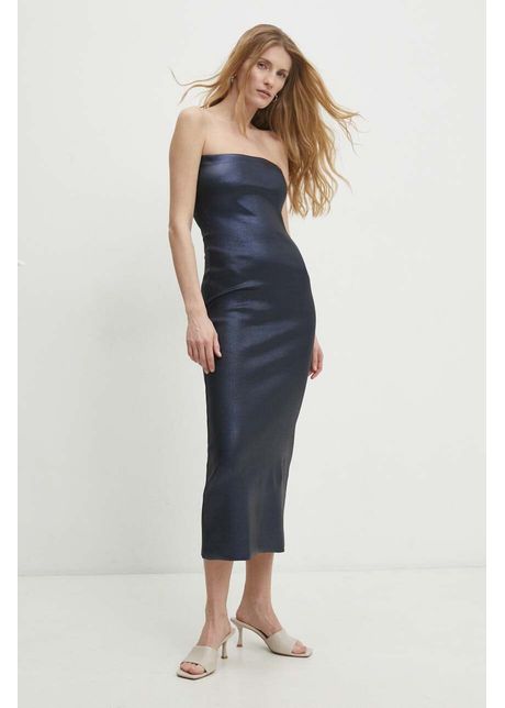 Answear lab rochie culoarea bleumarin midi mulat