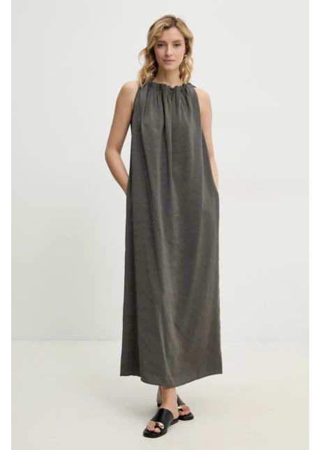 Answear lab rochie culoarea gri maxi drept