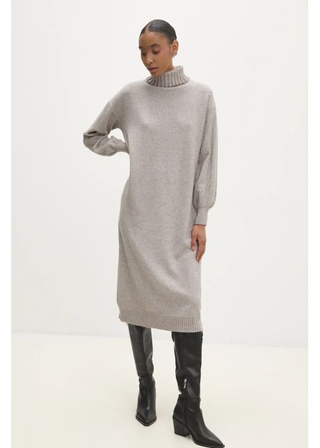 Answear lab rochie culoarea gri midi oversize