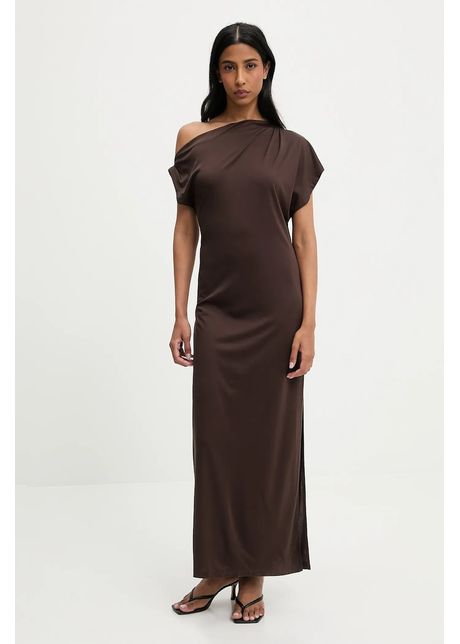 Answear lab rochie culoarea maro maxi dreapt