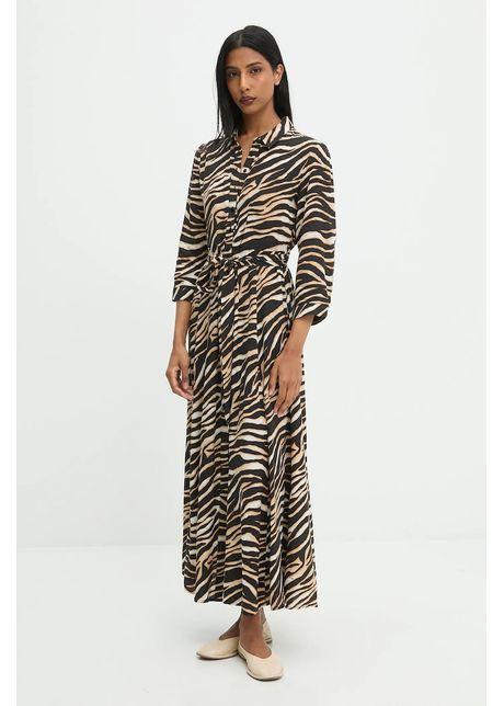 Answear.LAB rochie culoarea maro, maxi, drept