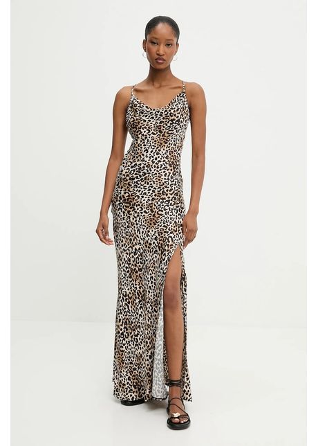 Answear lab rochie culoarea maro maxi mulata