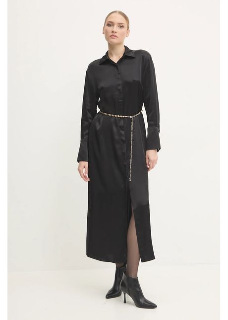 Answear lab rochie culoarea negru maxi dreapt