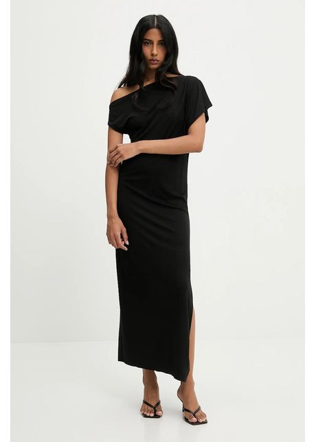 Answear lab rochie culoarea negru maxi dreapt