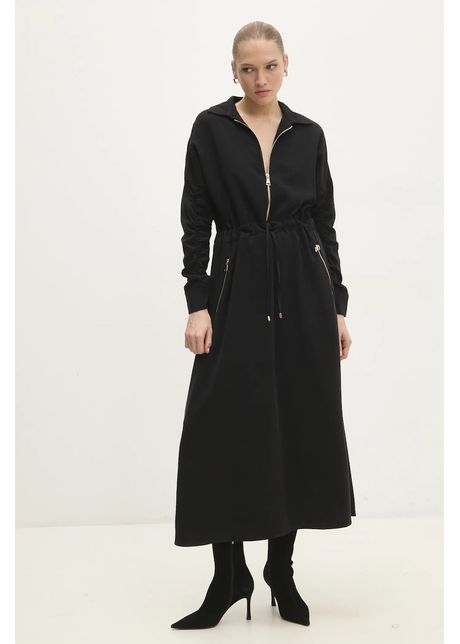 Answear lab rochie culoarea negru maxi evazat