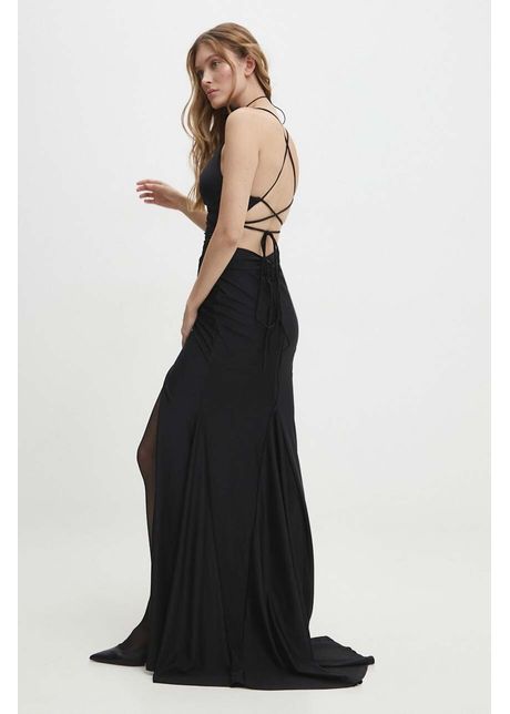 Answear lab rochie culoarea negru maxi evazat