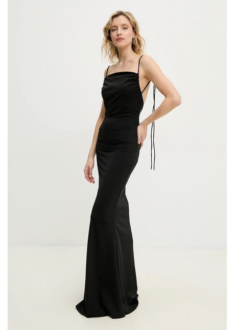 Answear lab rochie culoarea negru maxi evazat