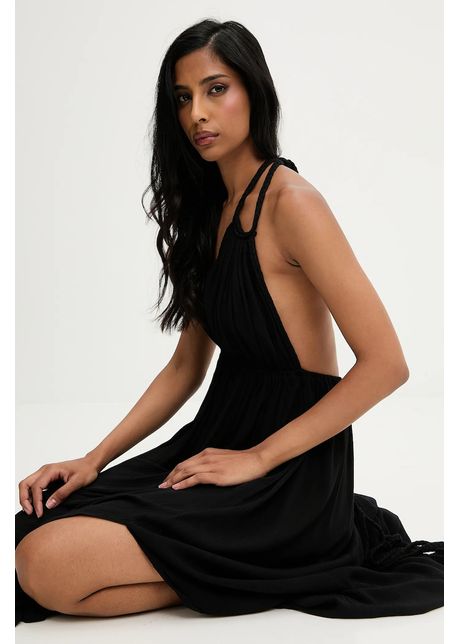 Answear.LAB rochie culoarea negru, maxi, evazati