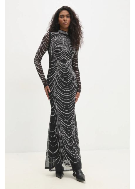Answear lab rochie culoarea negru maxi mulata