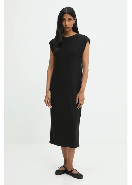 Answear.LAB rochie culoarea negru, midi, drept