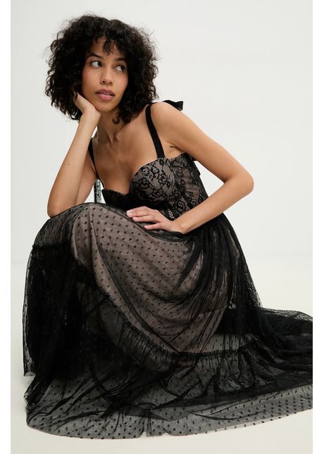 Answear lab rochie culoarea negru midi evazat