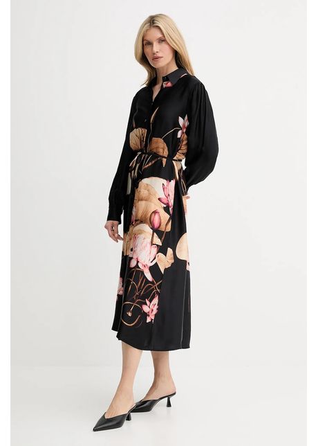 Answear lab rochie culoarea negru midi evazat