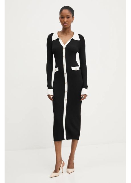 Answear lab rochie culoarea negru midi mulata