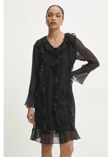 Answear lab rochie culoarea negru mini dreapt