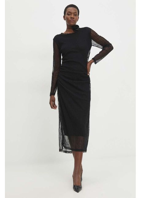 Answear lab rochie culoarea negru mini dreapt