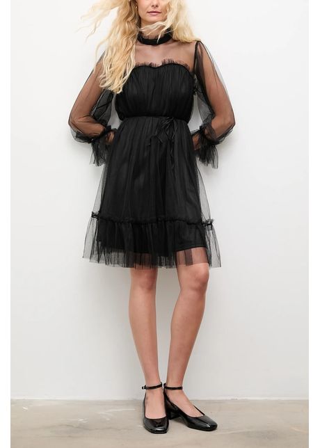 Answear.LAB rochie culoarea negru, mini, evazati