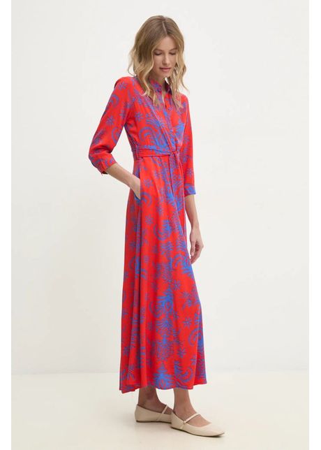 Answear lab rochie culoarea rosu maxi evazati