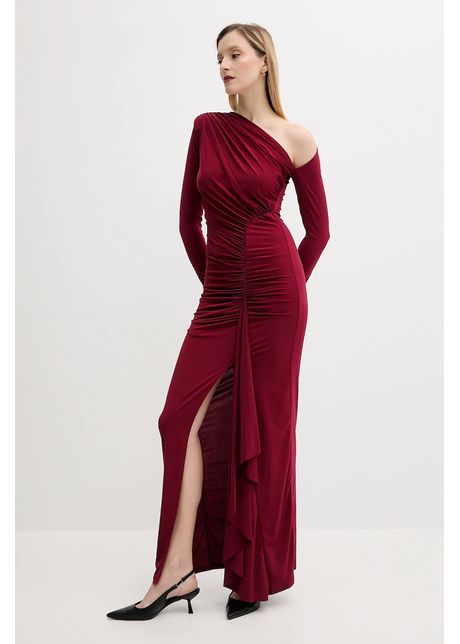 Answear lab rochie culoarea rosu maxi mulat