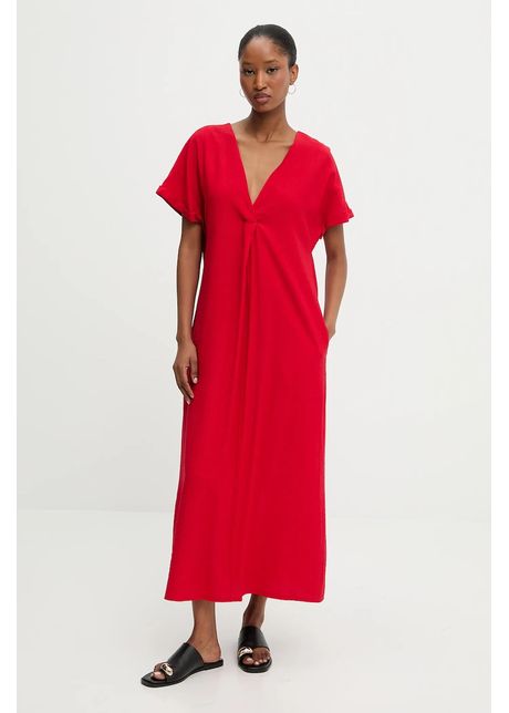 Answear lab rochie culoarea rosu midi evazat