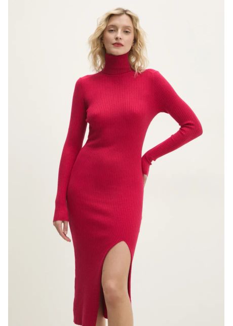 Answear lab rochie culoarea rosu midi mulata