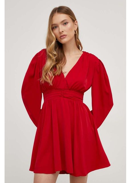 Answear lab rochie culoarea rosu mini evazat