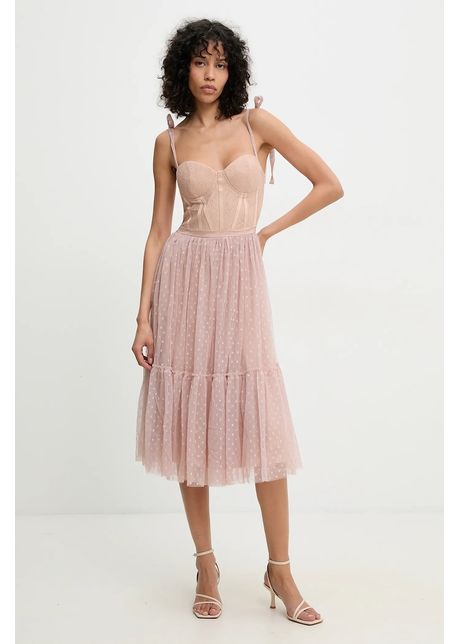 Answear lab rochie culoarea roz midi evazat