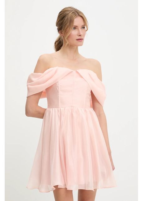 Answear Lab rochie culoarea roz, mini, evazată