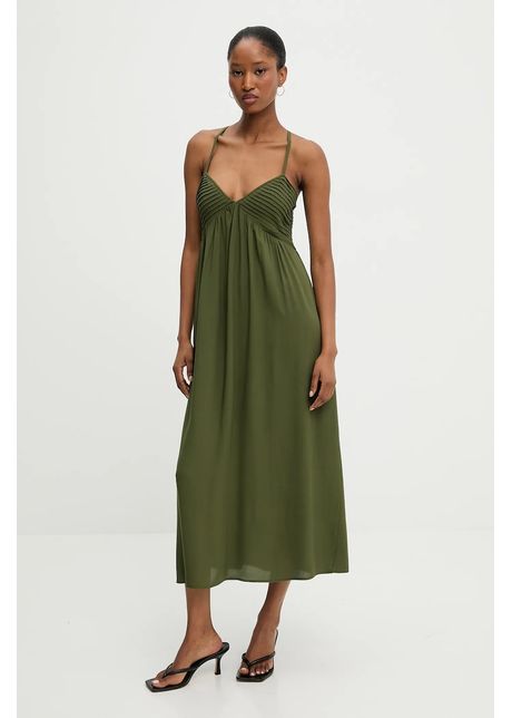 Answear lab rochie culoarea verde maxi evazat