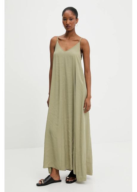 Answear lab rochie culoarea verde maxi evazat