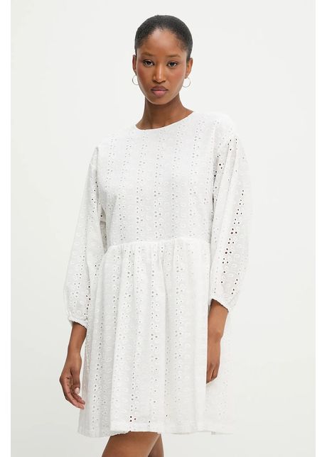 Answear lab rochie din bumbac culoarea alb mini evazat