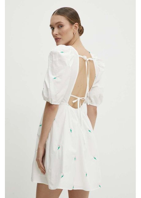 Answear lab rochie din bumbac culoarea alb mini evazati
