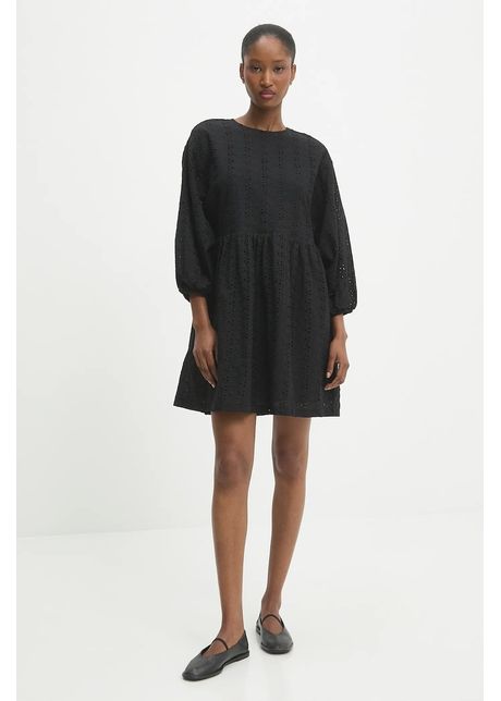 Answear lab rochie din bumbac culoarea negru mini evazat