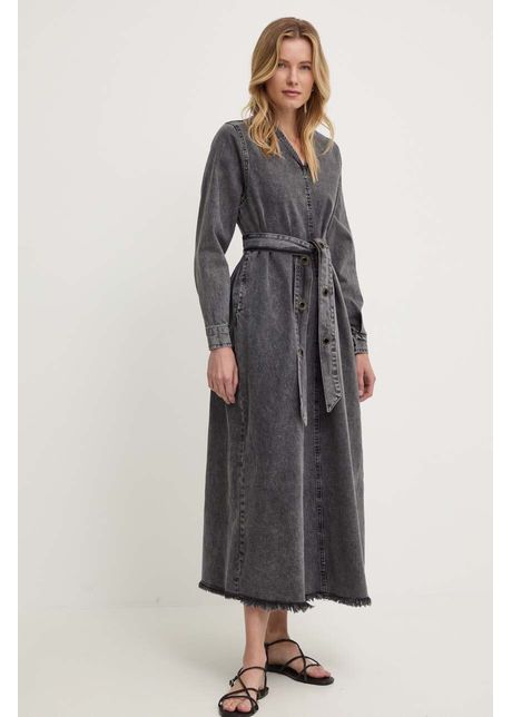 Answear lab rochie din denim culoarea gri maxi oversize