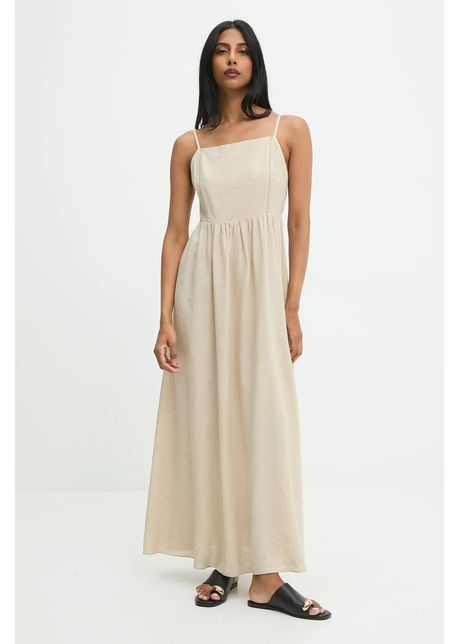 Answear.LAB rochie din in culoarea bej, maxi, evazati