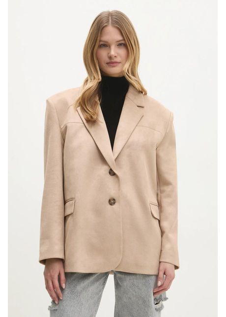 Answear lab sacou culoarea bej oversize neted