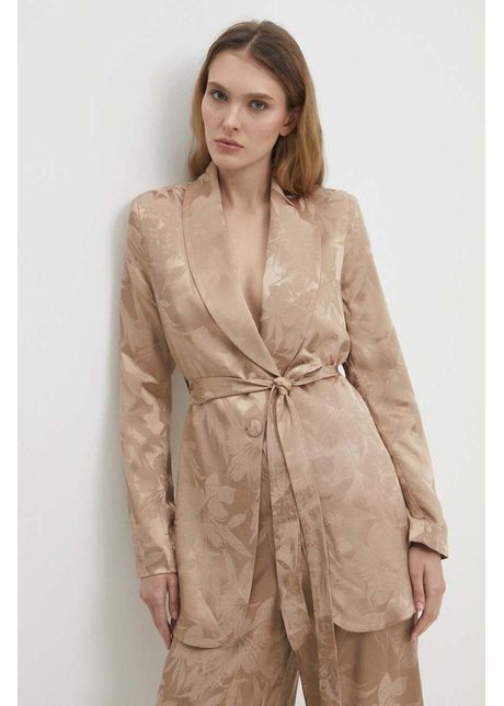 Answear lab sacou culoarea bej un singur rand de nasturi modelator