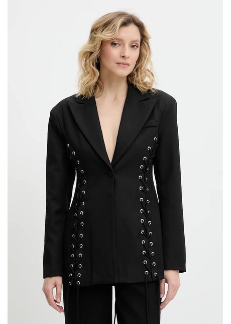 Answear lab sacou culoarea negru un singur rand de nasturi neted