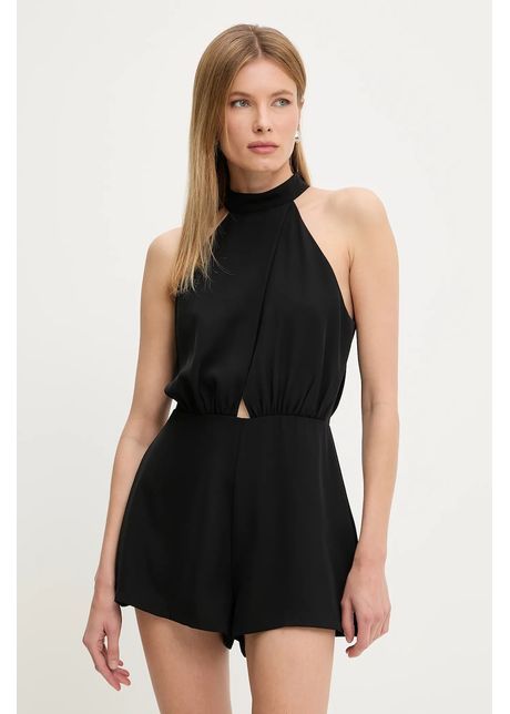 Answear Lab salopeta culoarea negru, cu decolteu rotund
