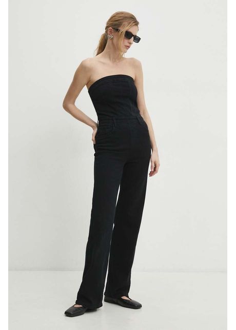 Answear lab salopeta jeans culoarea negru cold shoulder