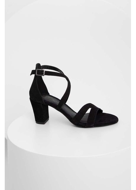 Answear lab sandale din piele intoarsa culoarea negru