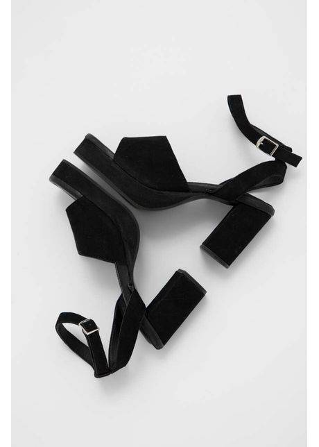 Answear lab sandale din piele intoarsa culoarea negru