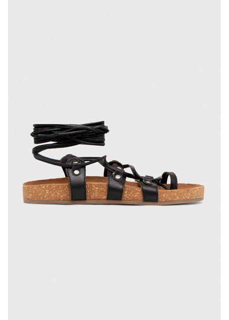 Answear lab sandale din piele intoarsa femei culoarea negru