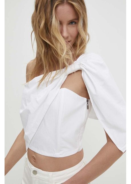 Answear lab top culoarea alb neted
