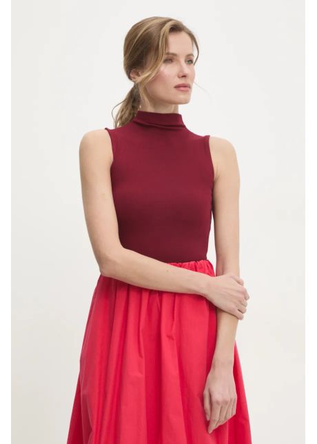 Answear lab top culoarea bordo cu turtleneck