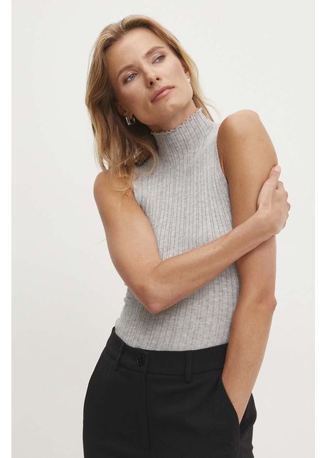 Answear lab top culoarea gri cu turtleneck