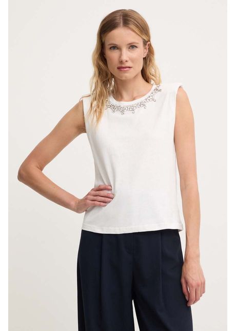 Answear lab top din bumbac culoarea alb