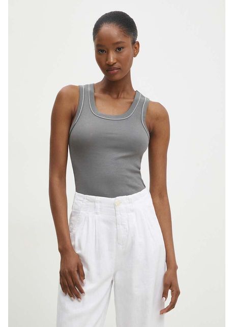 Answear lab top din bumbac culoarea gri